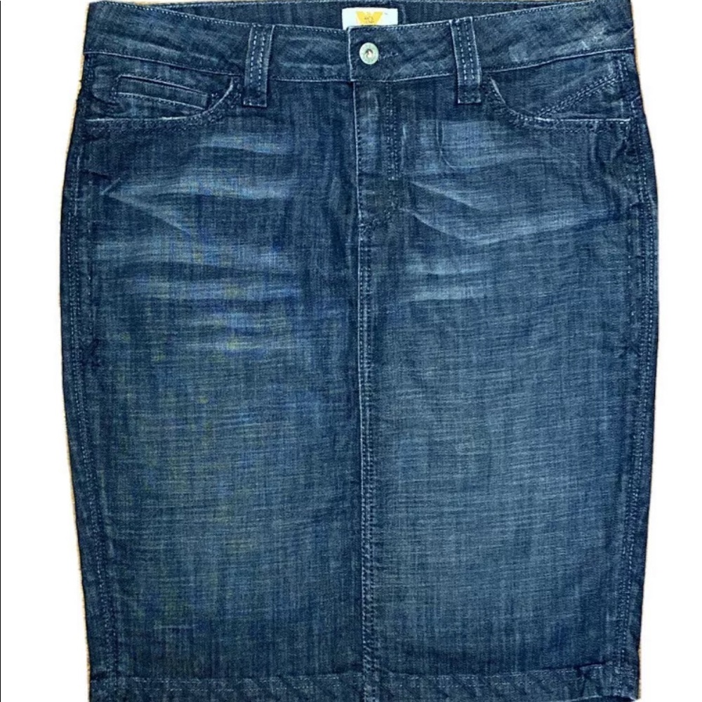 Antik Denim Blue Jean Pencil Skirt 30 Made in USA